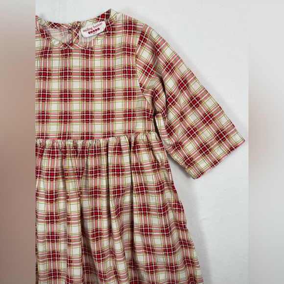SMILING BUTTON Girls' Tartan‎ Plaid Long Sleeve Countryside Dress Playful Size 5 - Picture 3 of 10